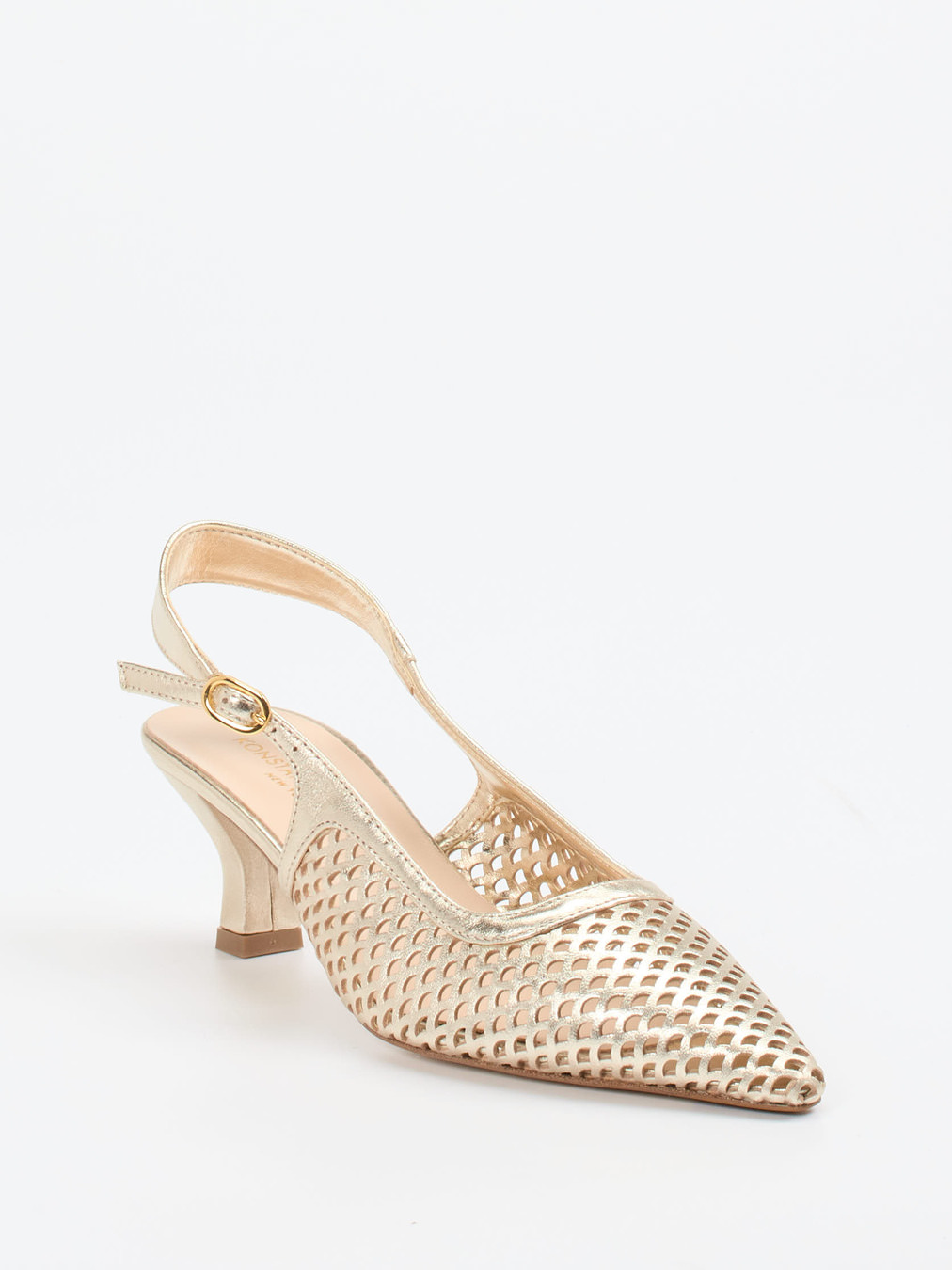 Konstantin Starke – Slingpumps aus Metallicleder gold