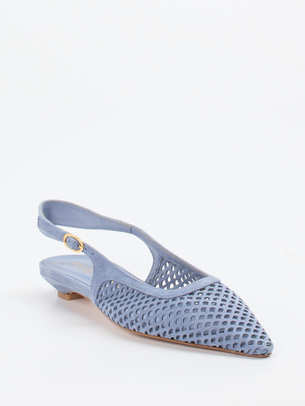 Konstantin Starke – Slingpumps aus Veloursleder Pastellblau