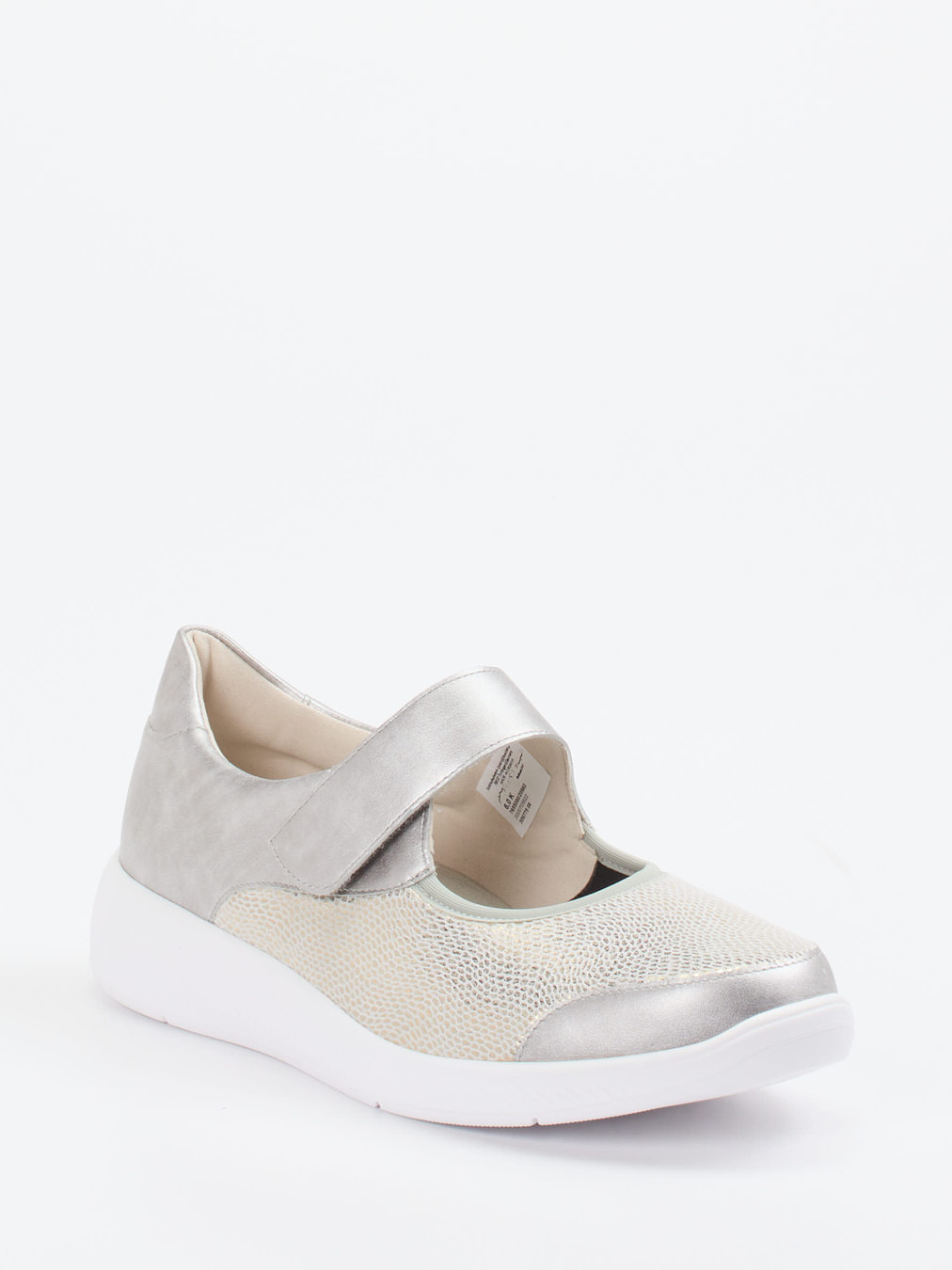 Solidus – Klettslipper aus Stretch mit Metallic-Effekt