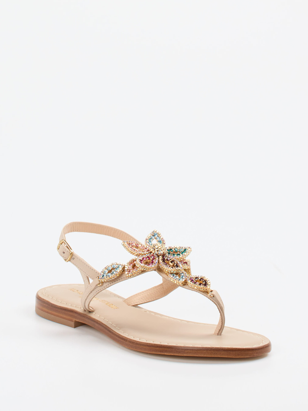 Konstantin Starke – Zehentrenner-Sandale aus Leder beige