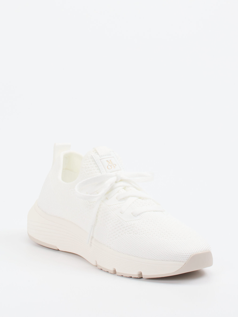 Marc O'Polo – Strick-Sneaker aus Textil in Offwhite