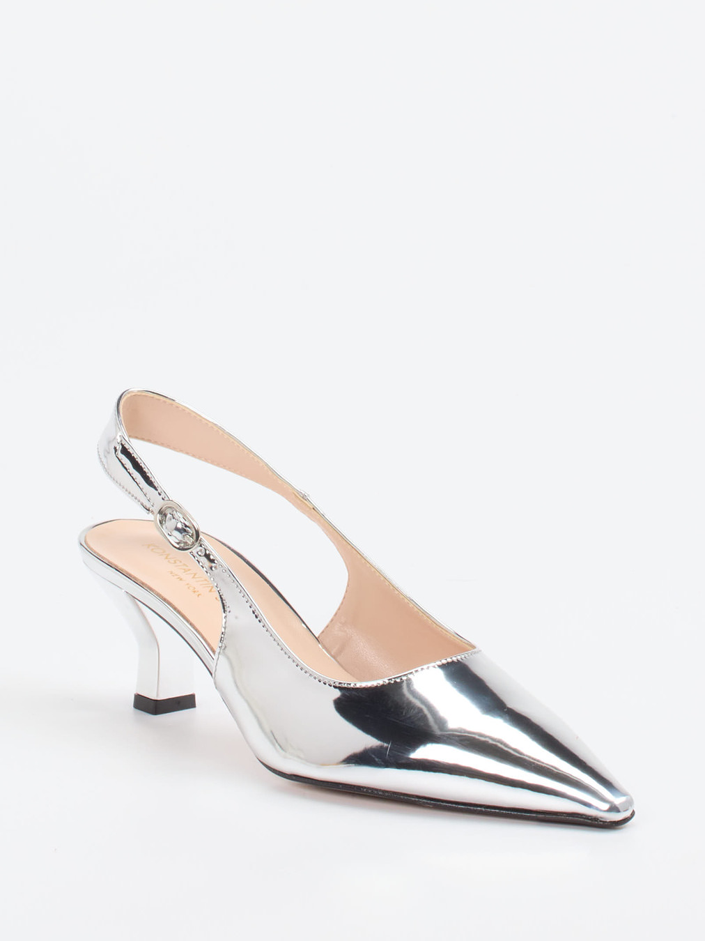 Konstantin Starke – Slingpumps aus Metallicleder silber