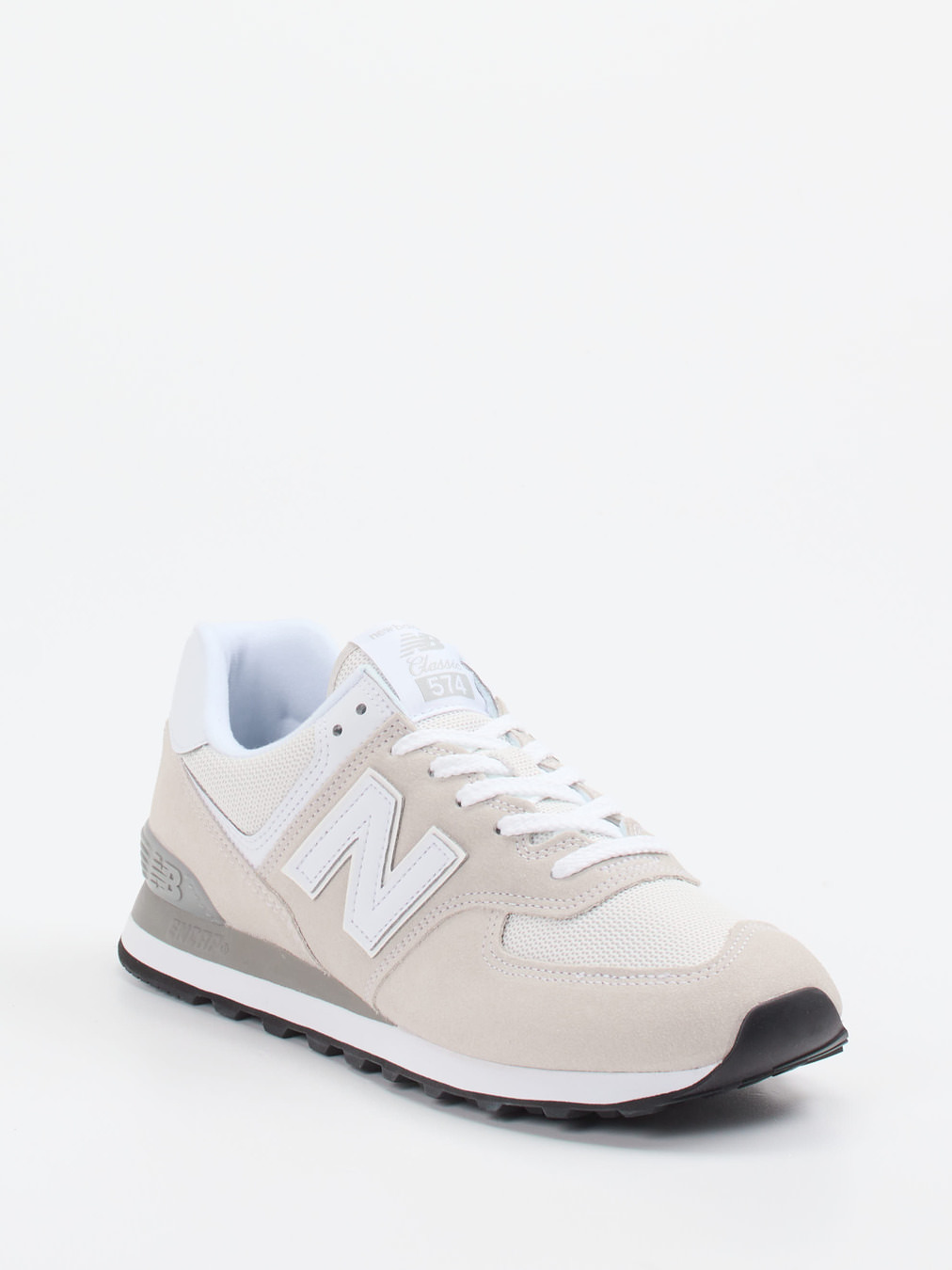 New Balance – Sneaker aus Textil und Veloursleder beige