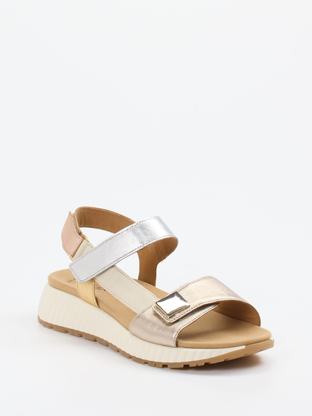 Gabor – Komfort-Sandale aus Metallicleder multi