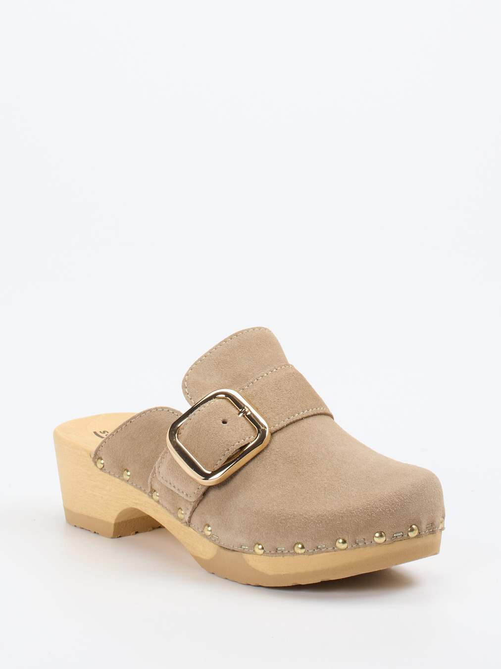 Softclox – Clogs aus Veloursleder mit Holzsohle