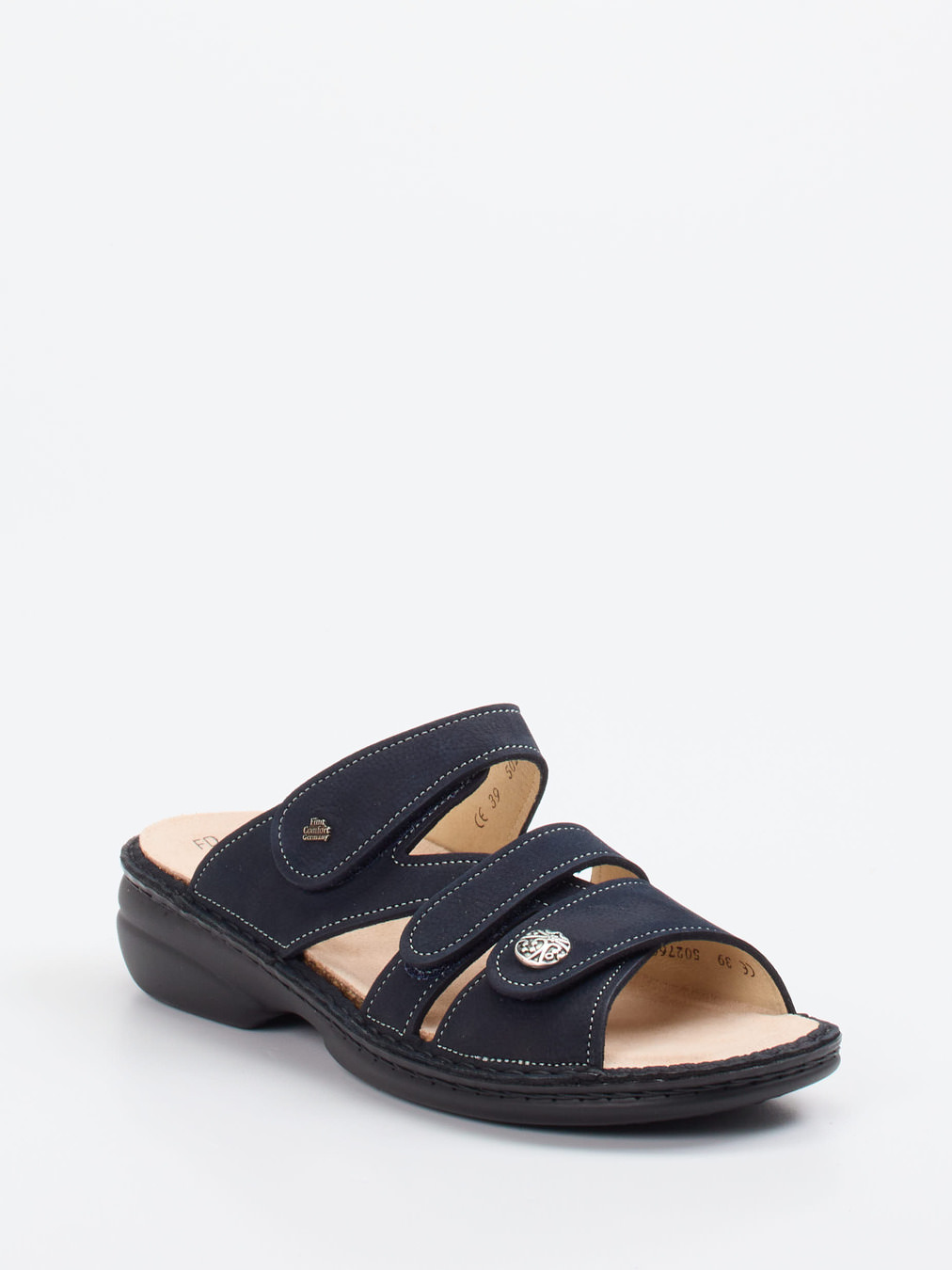 Finn Comfort – Pantolette aus Nubukleder dunkelblau