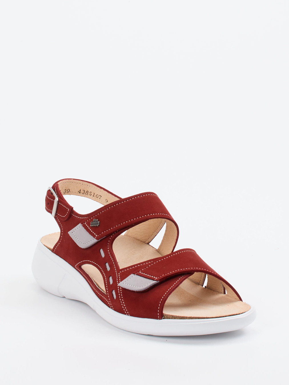 Finn Comfort – Sandalen aus Nubukleder dunkelrot