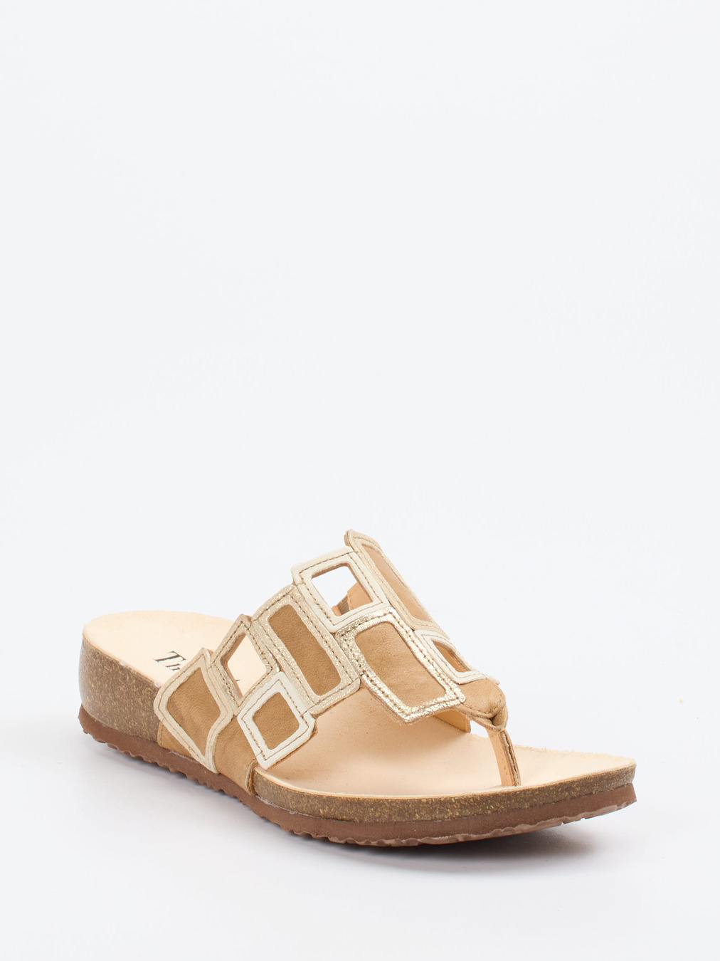 Think – Zehentrenner aus Ziegenleder hellbraun