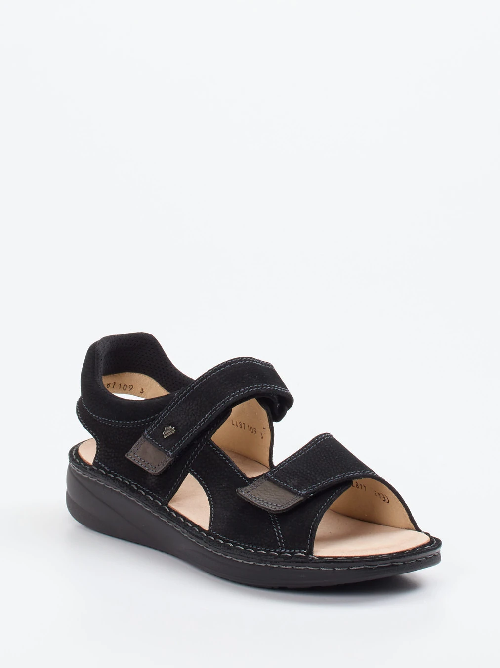 Finn Comfort – Komfortsandale aus Nubukleder Schwarz