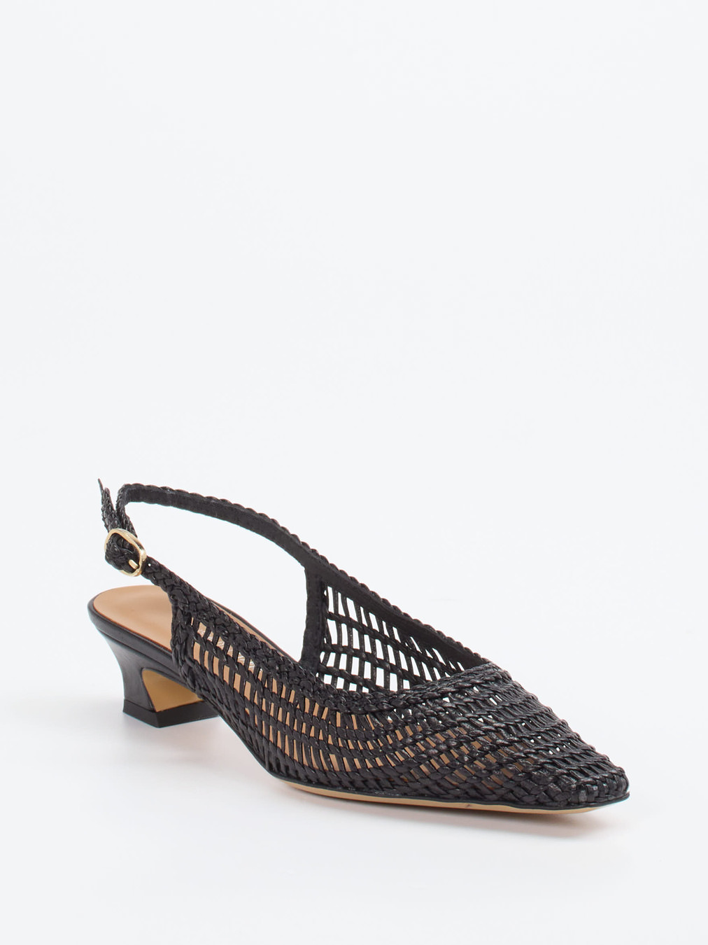 Konstantin Starke – Slingback-Pumps aus Flechtleder schwarz