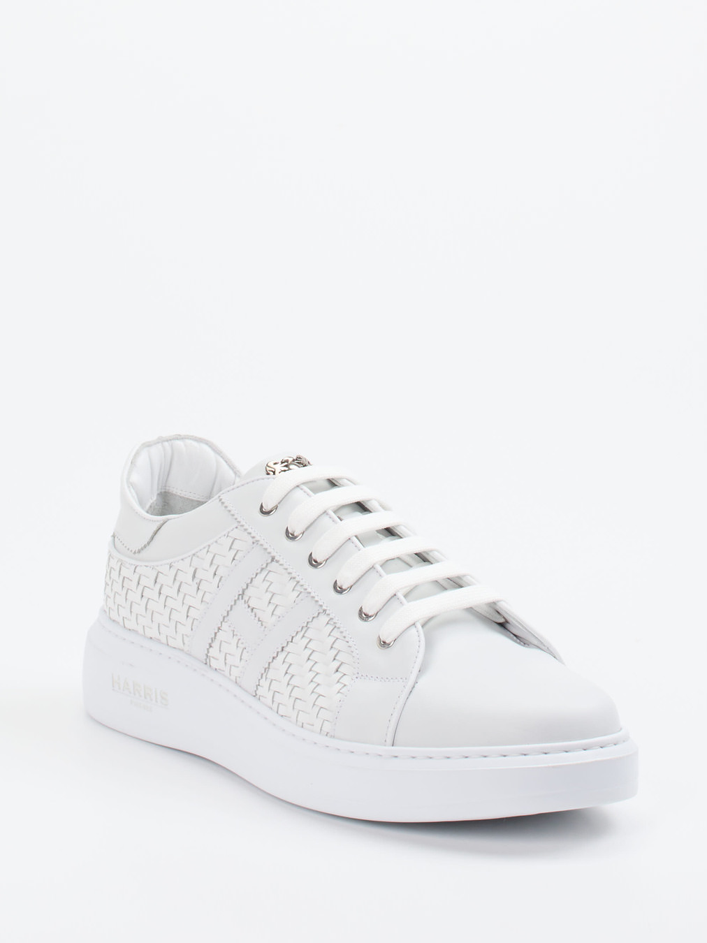 Harris – Low-Top Sneaker aus Kalbleder Weißgrau