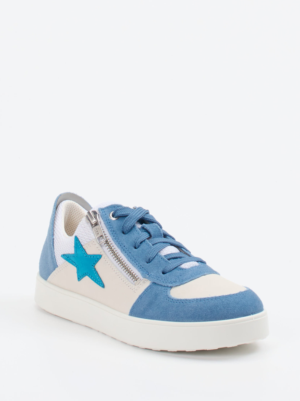 Superfit – Low-Top Sneaker aus Veloursleder cremeweiß