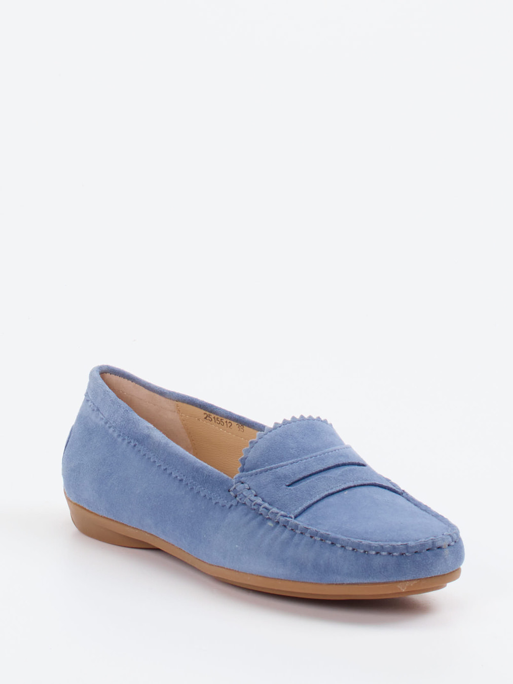 Sí – Loafer aus Veloursleder in Jeansblau