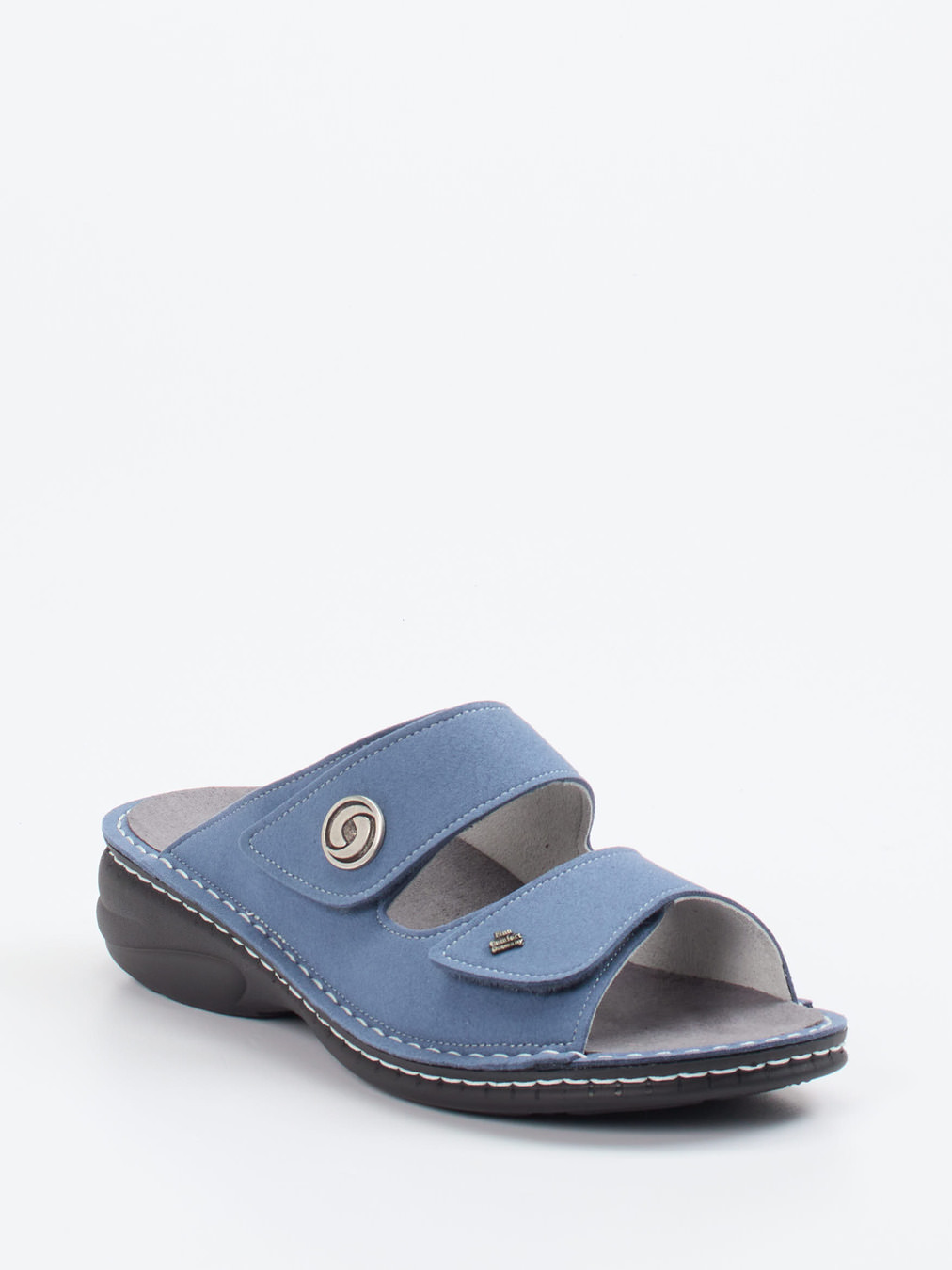 Finn Comfort – Pantolette aus veganem Mikrofaser-Material jeansblau