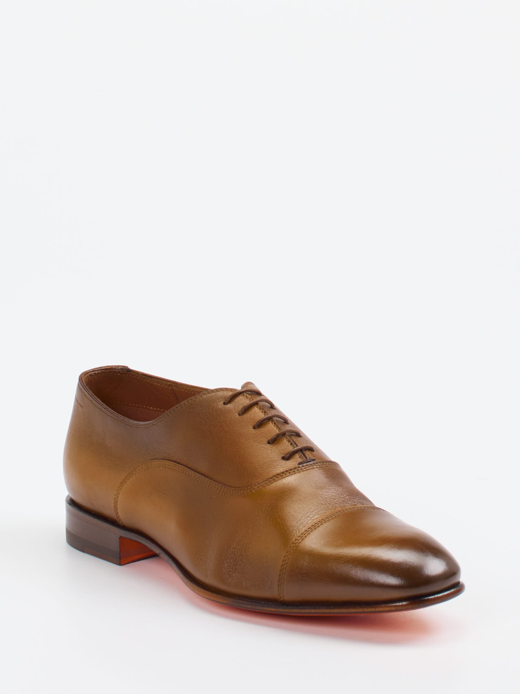 Santoni – Oxford-Schnürschuh aus Kalbleder cognacbraun