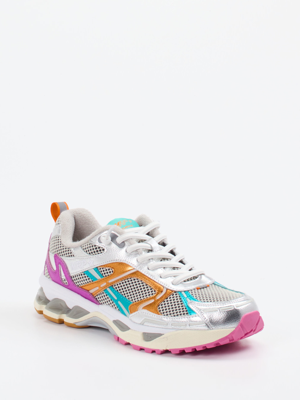 MRP – Sneaker aus Metallicleder und Mesh multi