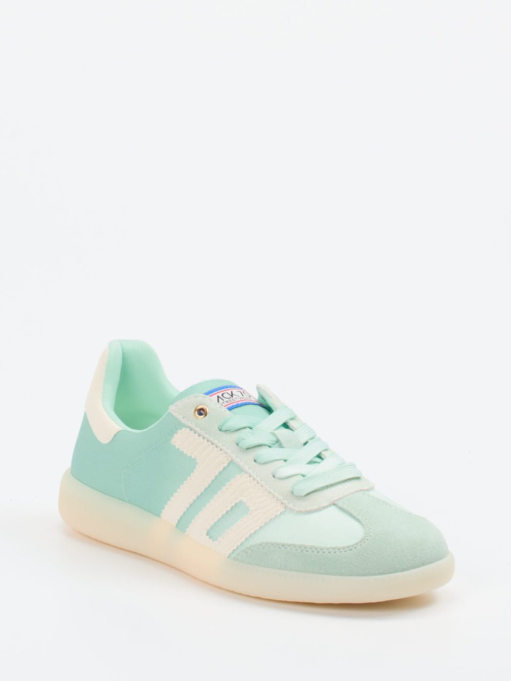 Back 70 – Retro-Sneaker aus Veloursleder und Nylon Mintgrün