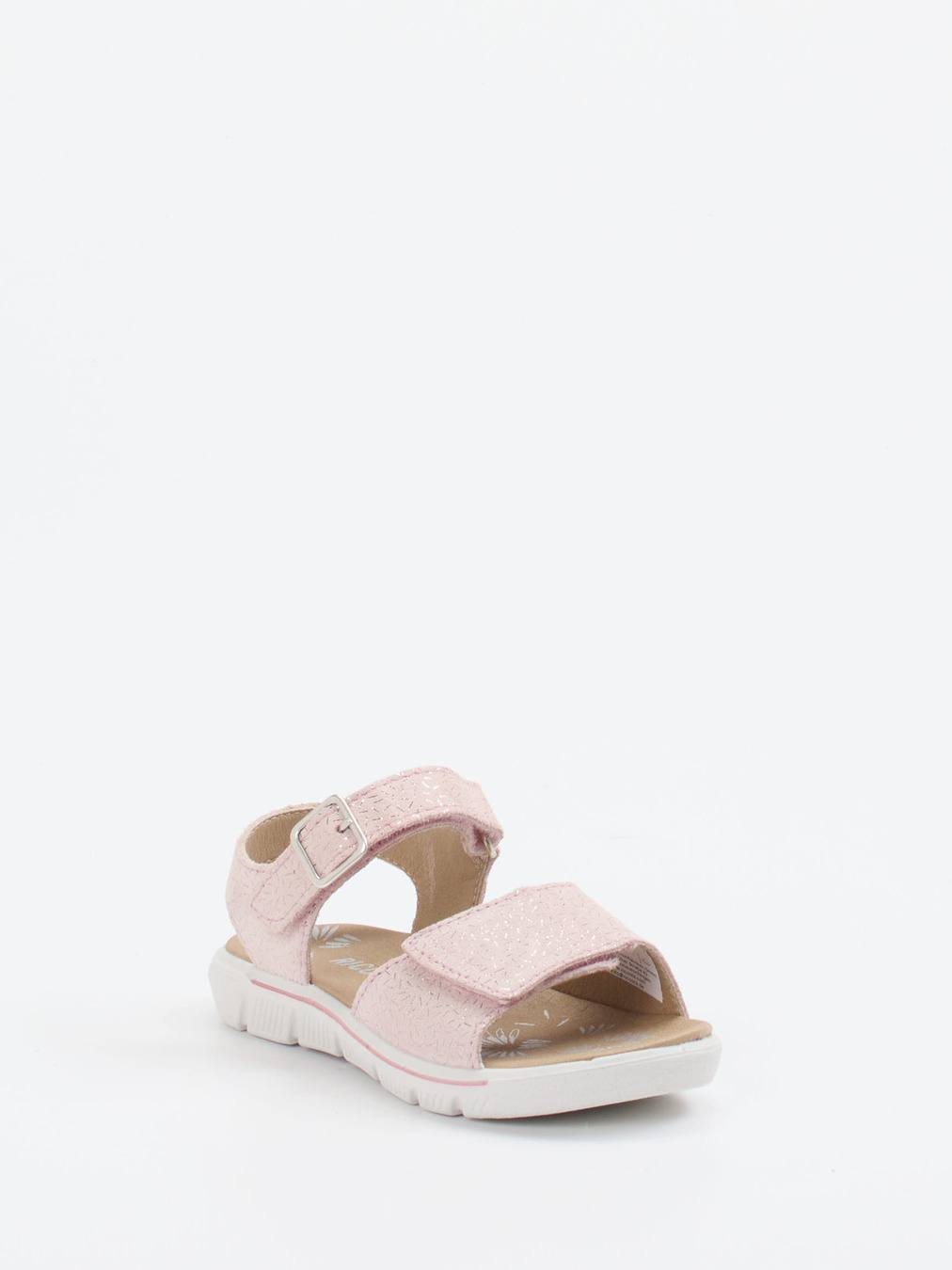 Ricosta – Klettsandalette aus geprägtem Leder rosa