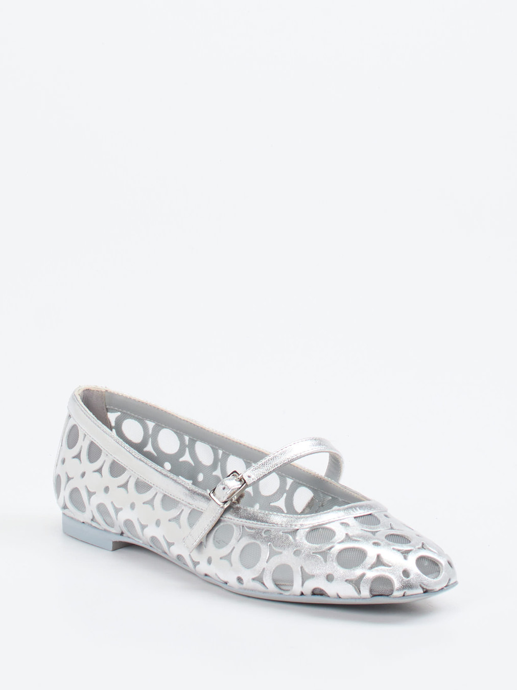 Konstantin Starke – Mary Jane Ballerinas aus Lammleder silber