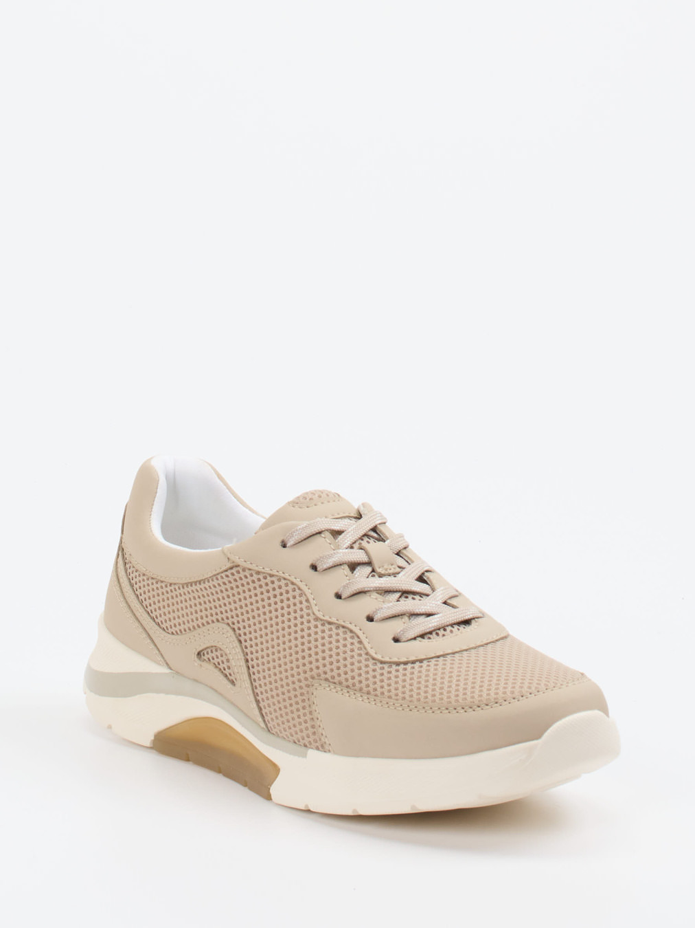 Gabor Comfort – Sneaker aus Textil und Mesh beige