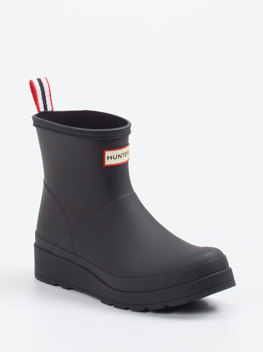 Hunter – Regenstiefelette aus Gummi in Schwarz