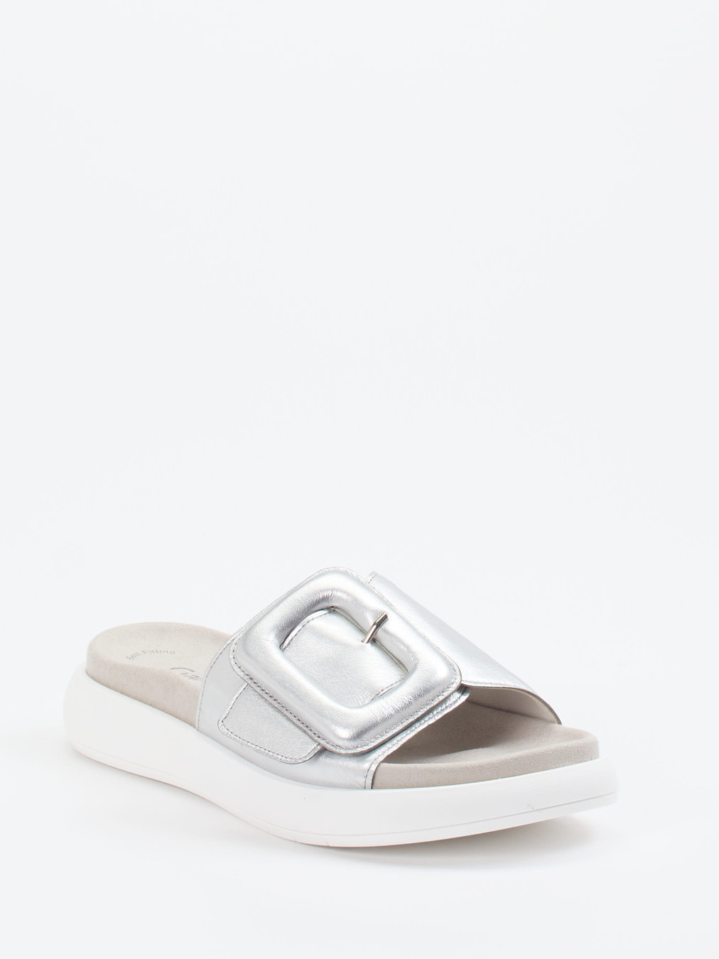Gabor – Damen-Slides aus Metallicleder silber