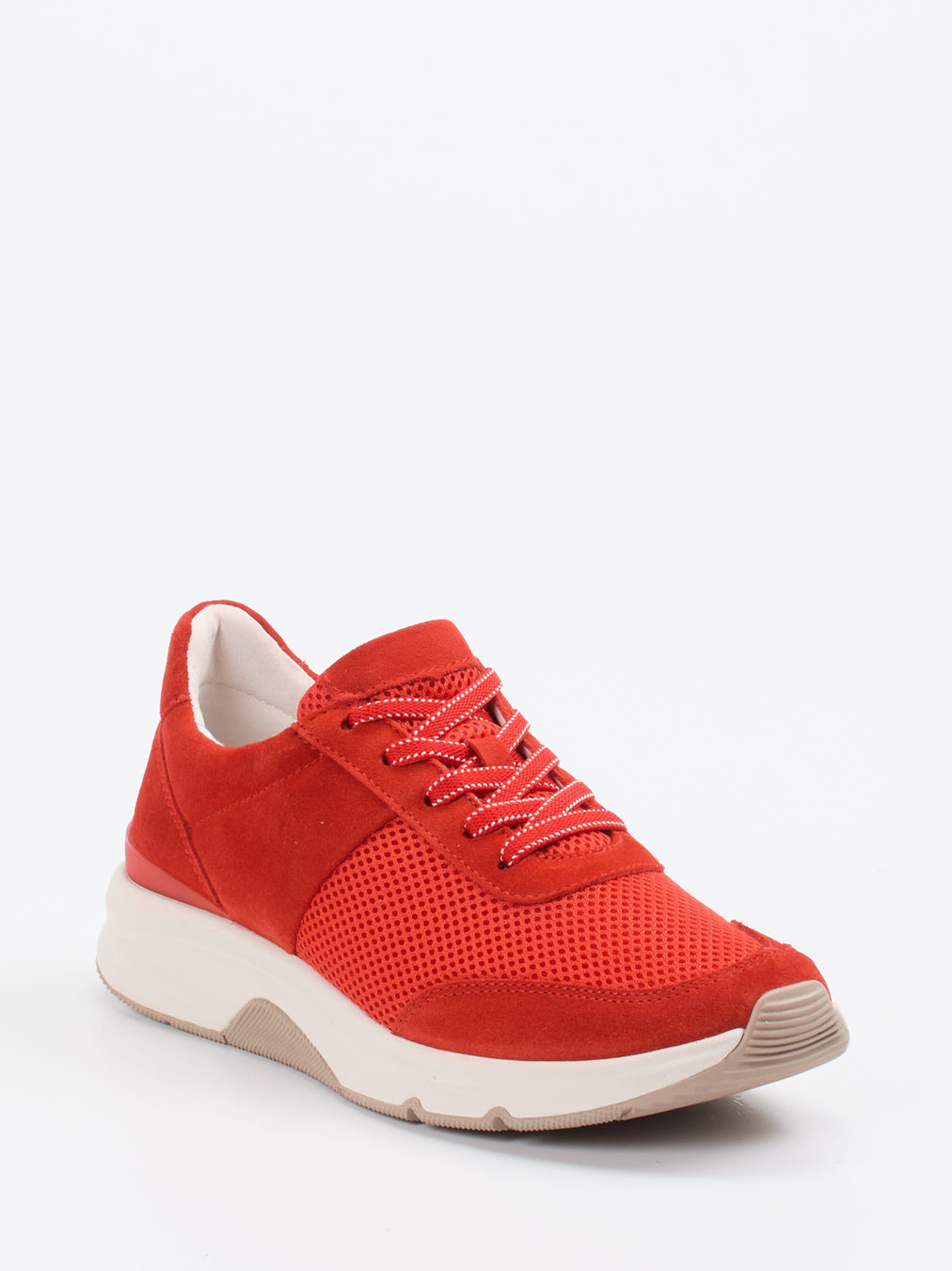 Gabor Comfort – Sneaker aus Veloursleder und Mesh rot
