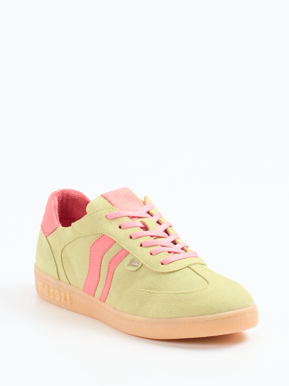 Mayori – Sneaker aus Veloursleder in Pastellgrün