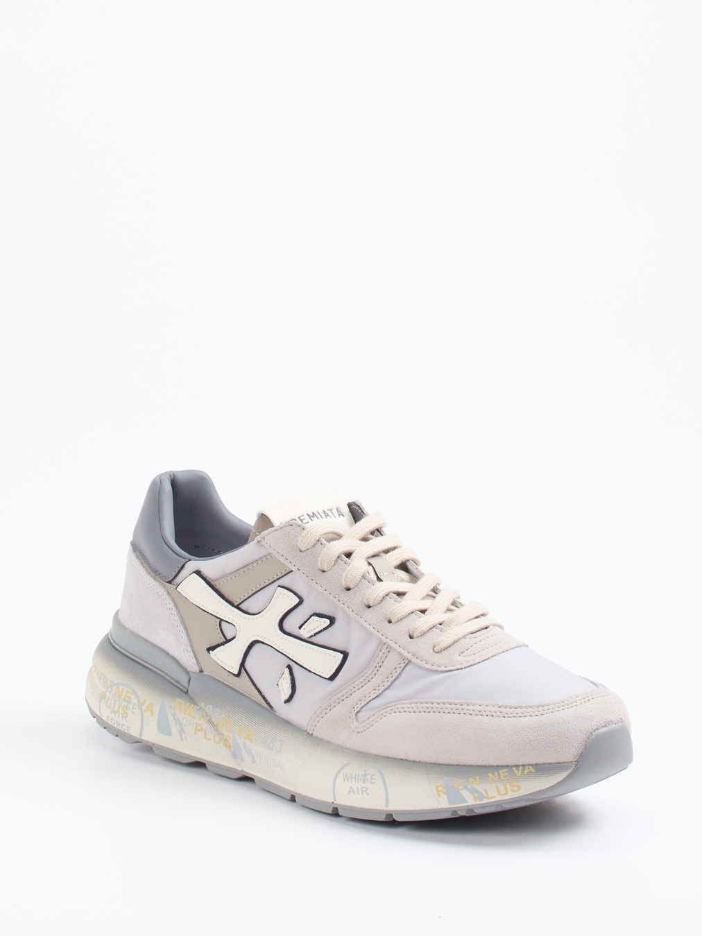 Premiata – Sneaker aus Veloursleder und Textil grau
