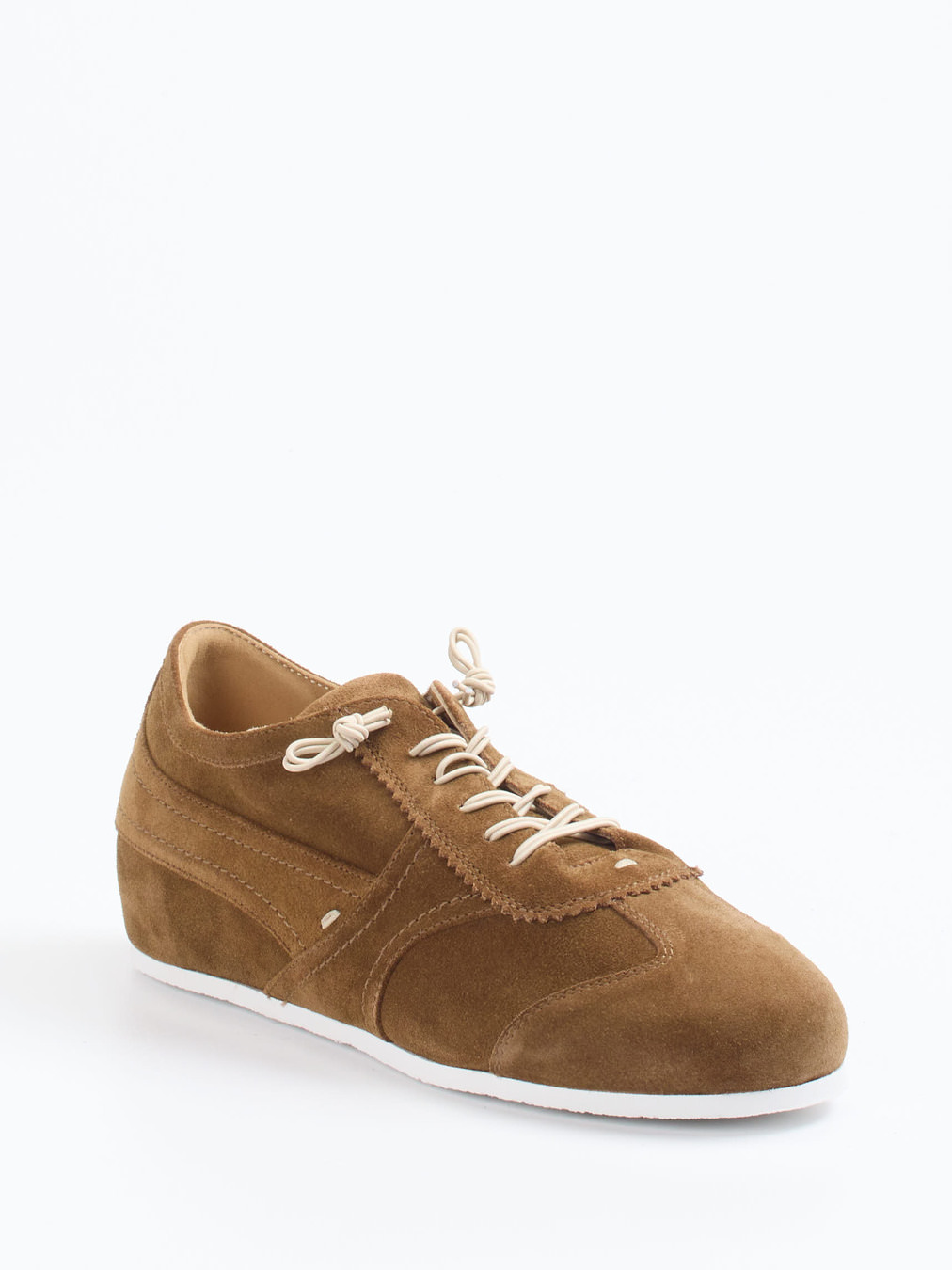 Donna Carolina – Schnürschuhe aus Veloursleder Cognac