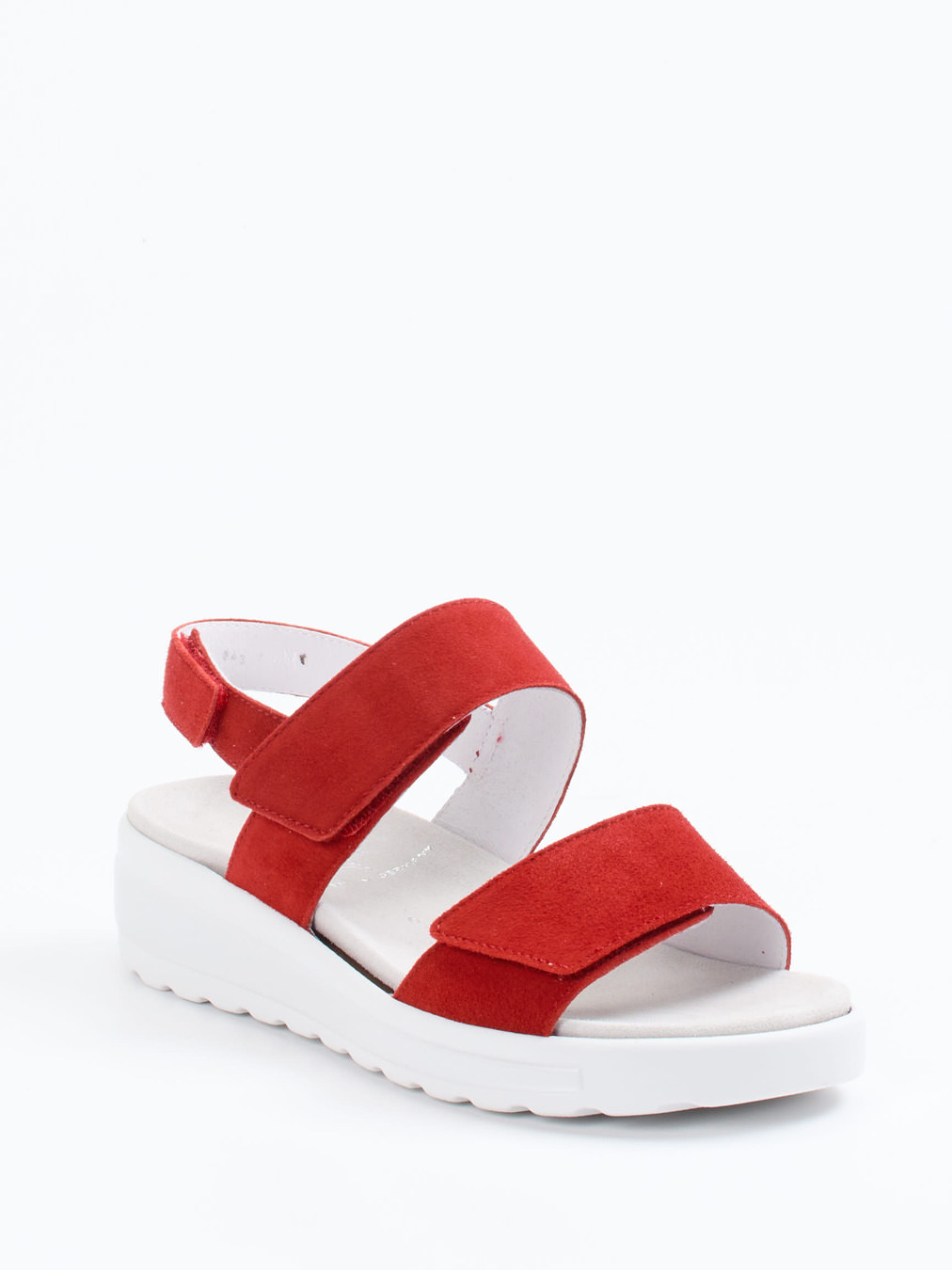 Semler – Komfortsandale aus Veloursleder rot
