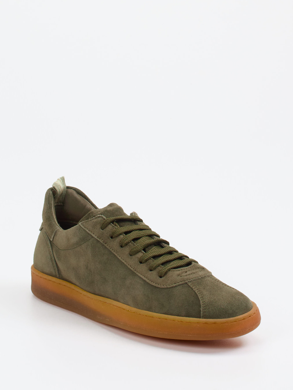 Officine Creative – Sneaker aus Veloursleder olivgrün