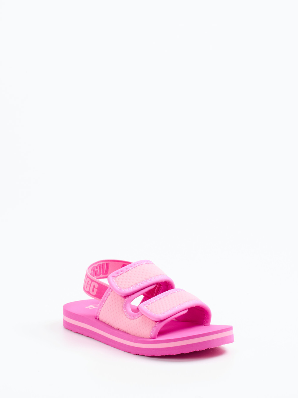 UGG – Klettsandalen aus Textil in Neonpink