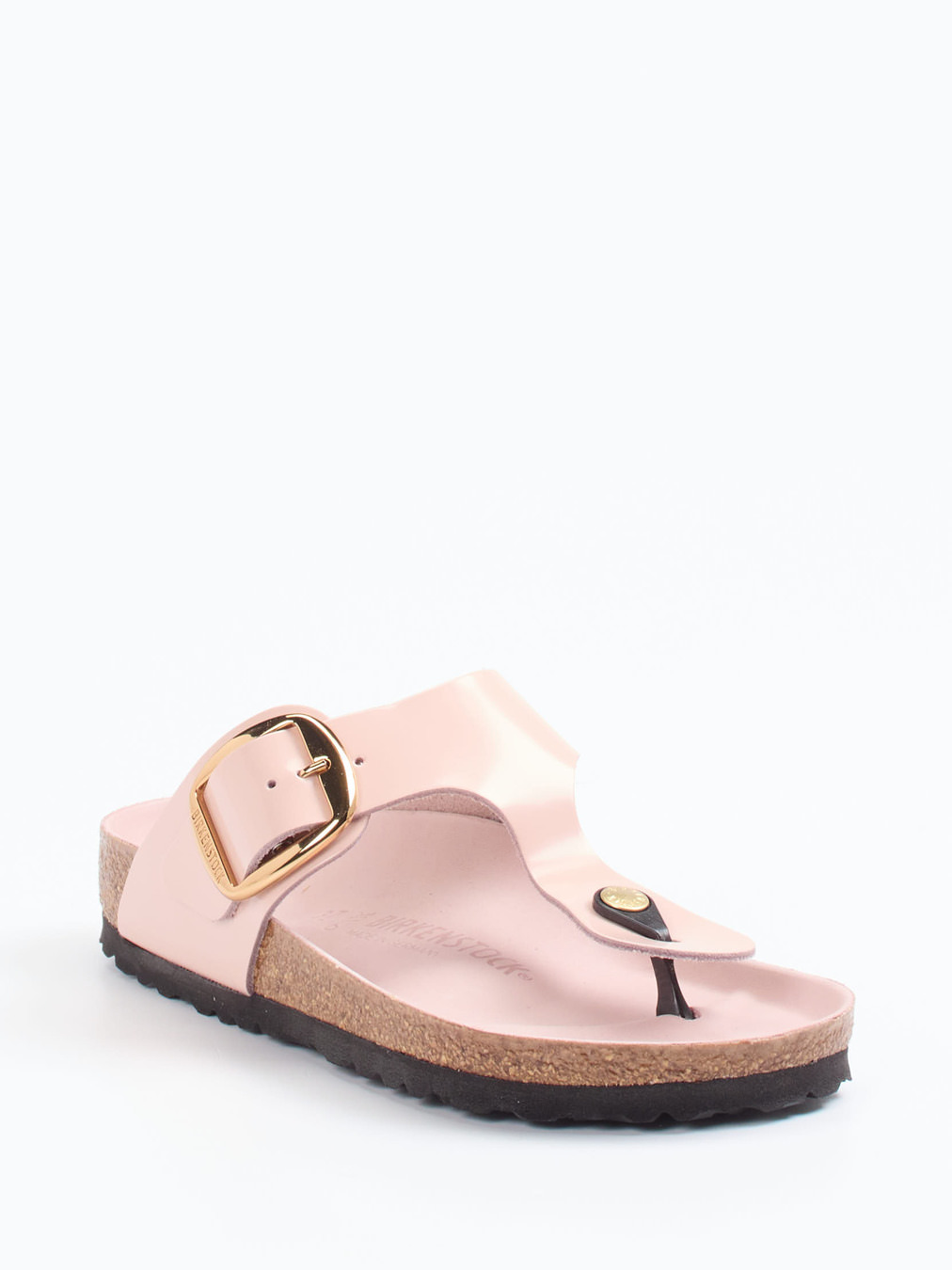 Birkenstock – Zehentrenner aus Lackleder in Rosa