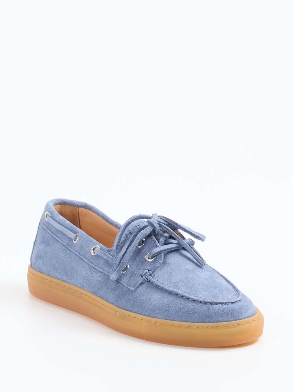 Copenhagen – Bootsschuh aus Veloursleder hellblau