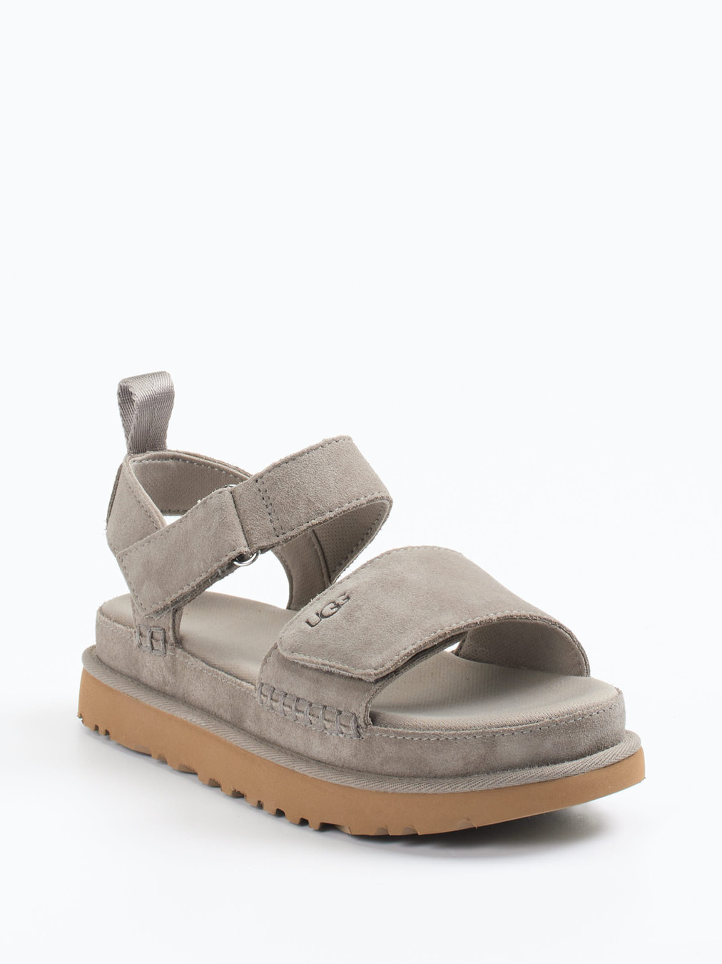 UGG – Komfortsandalen aus Nubukleder steingrau