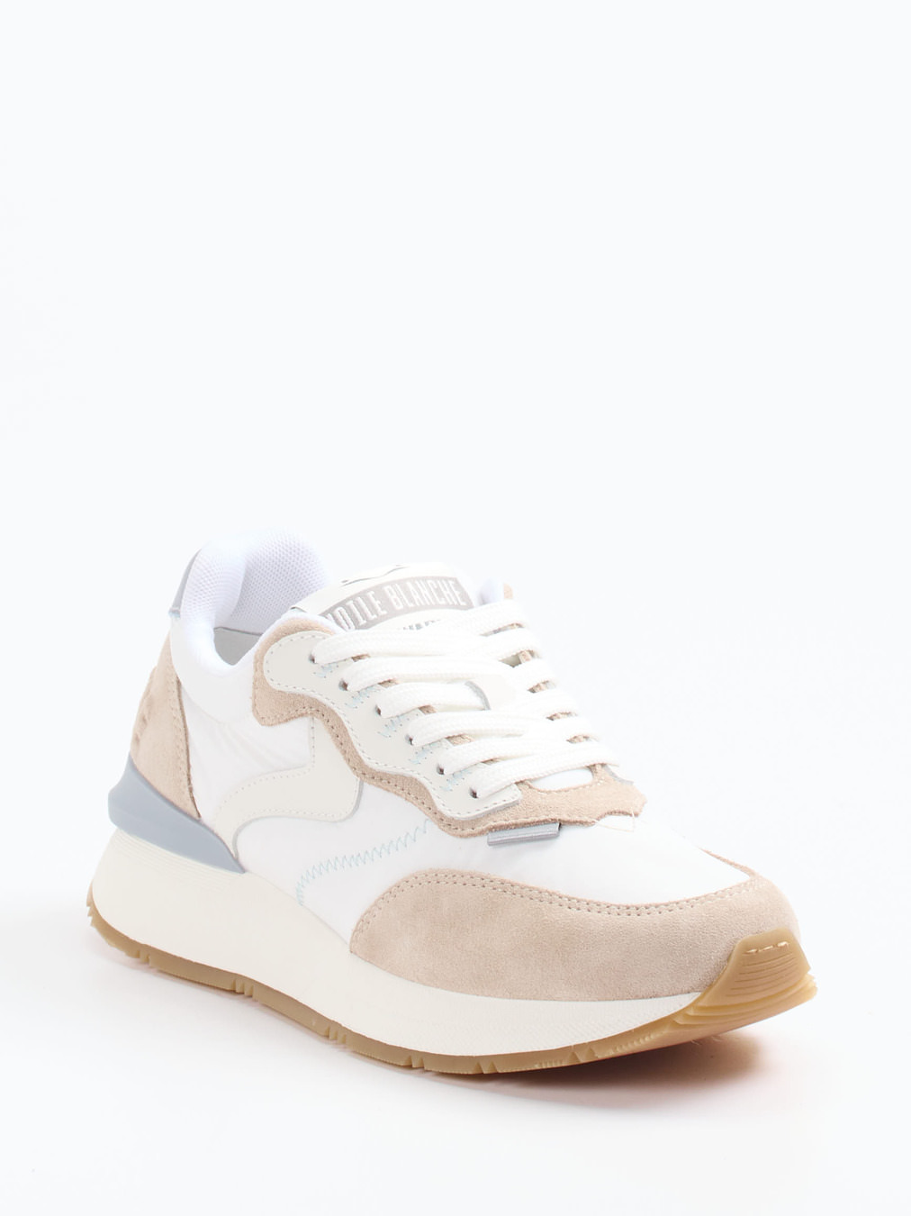Voile Blanche – Sneaker aus Veloursleder und Nylon Weiß