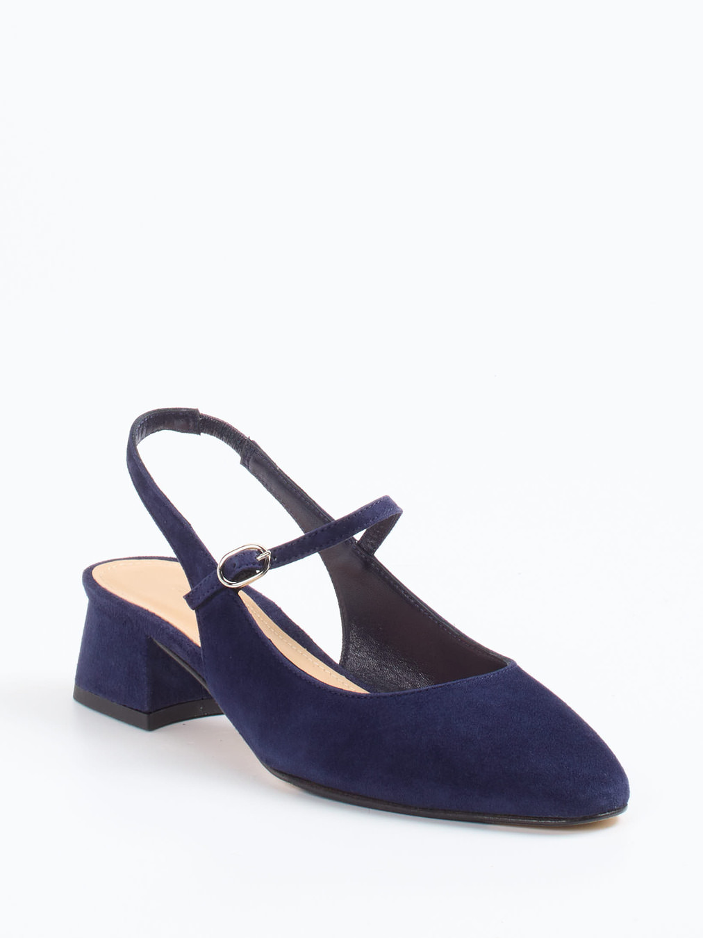 Konstantin Starke – Slingpumps aus Veloursleder Dunkelblau