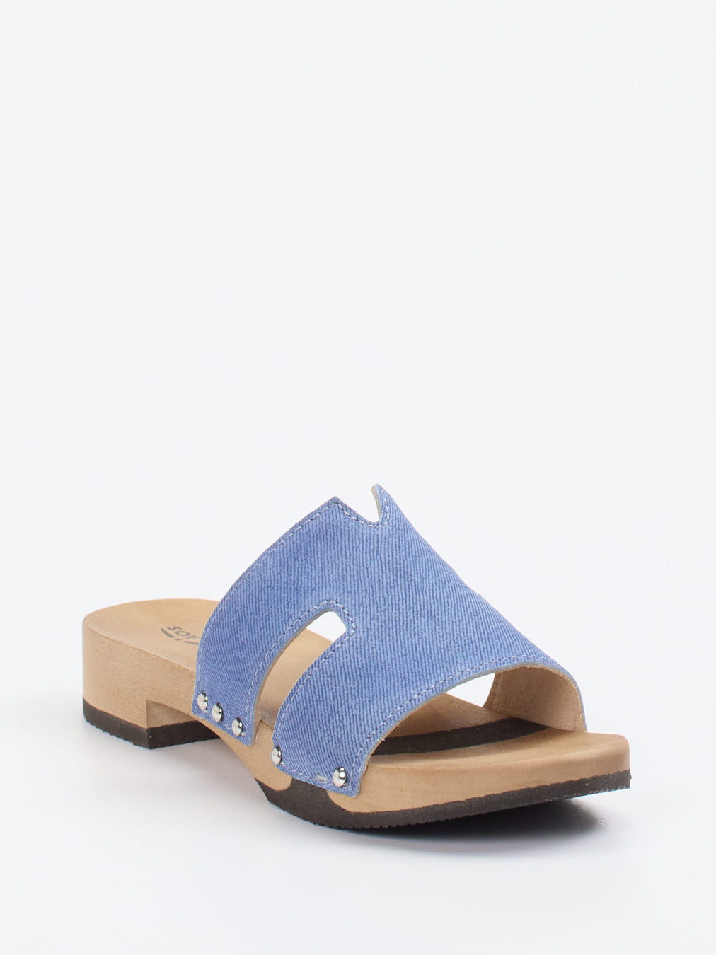 Softclox – Pantolette aus Textil mit Holzsohle
