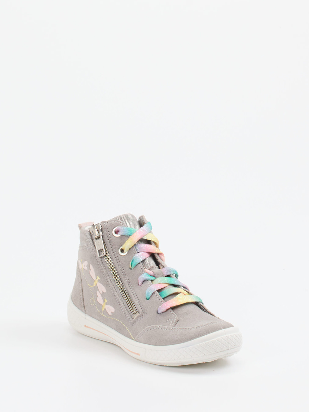 Superfit – High-Top Sneaker aus Veloursleder Hellgrau