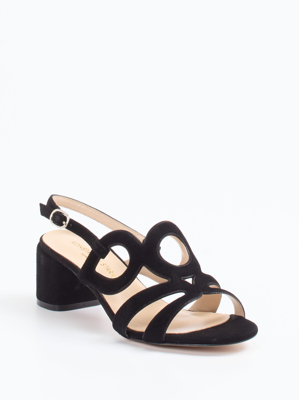 Konstantin Starke – Slingback-Sandale aus Veloursleder Schwarz