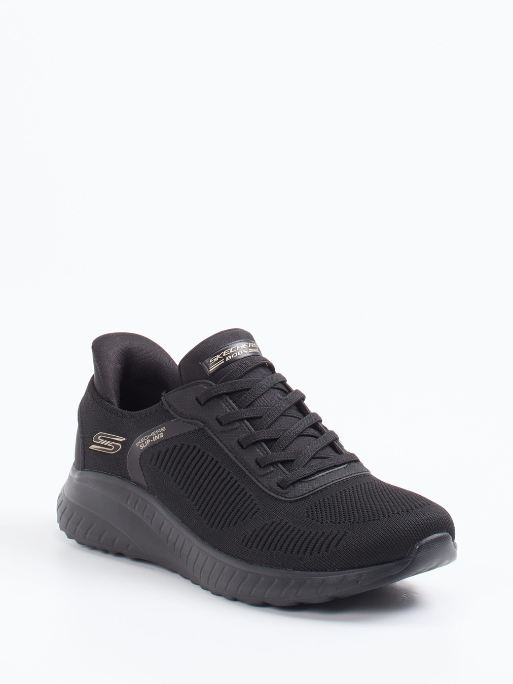 Skechers – Slip-On-Sneaker aus Textil schwarz
