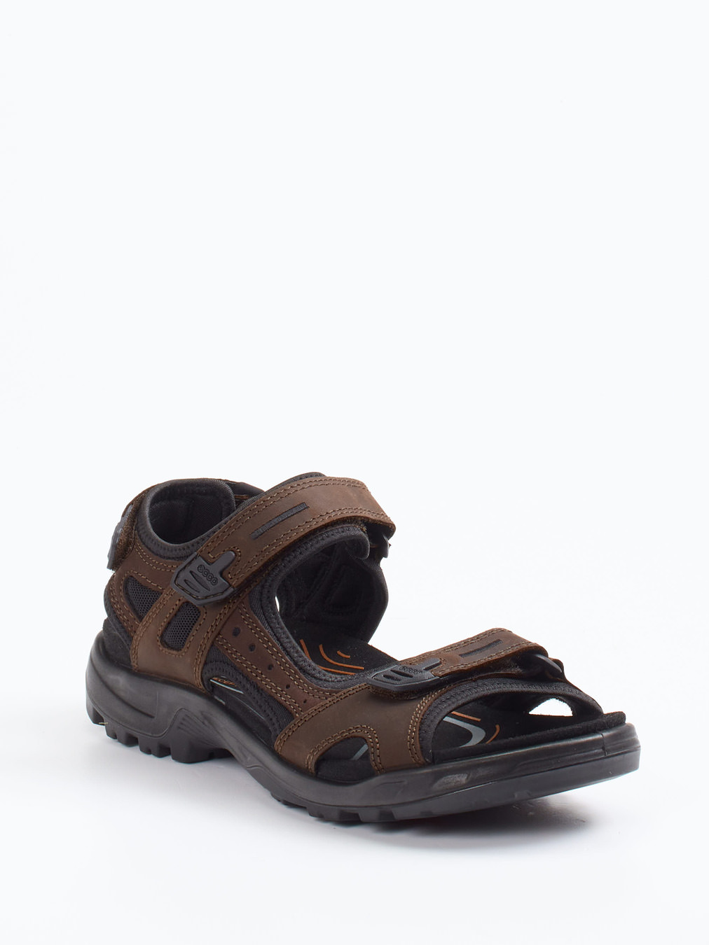 Ecco – Outdoorsandale aus Leder in Dunkelbraun