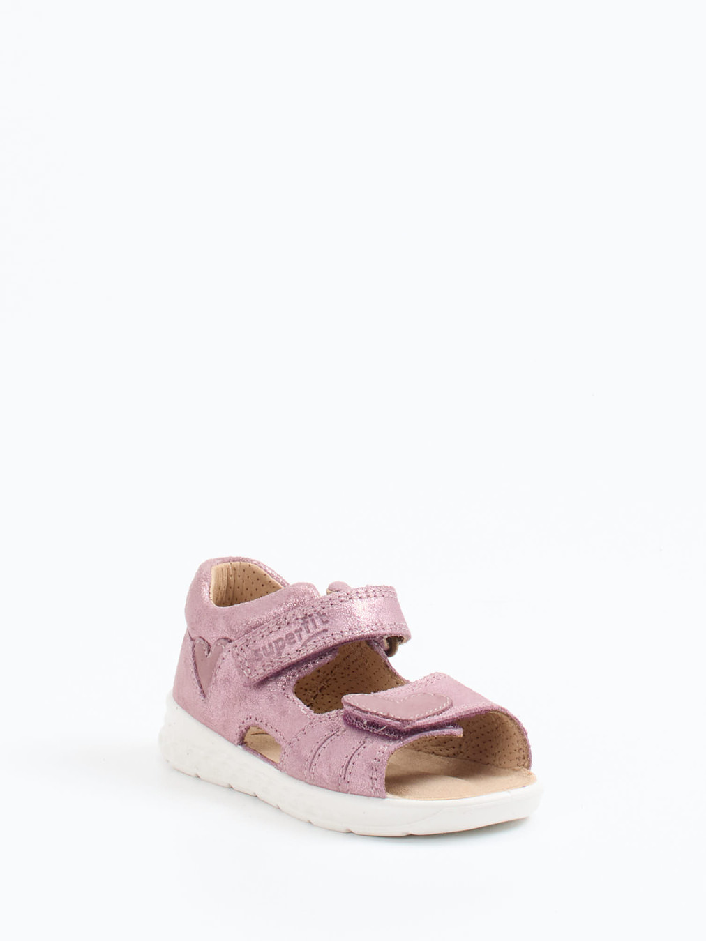 Superfit – Klettsandalen aus Veloursleder in Rosa