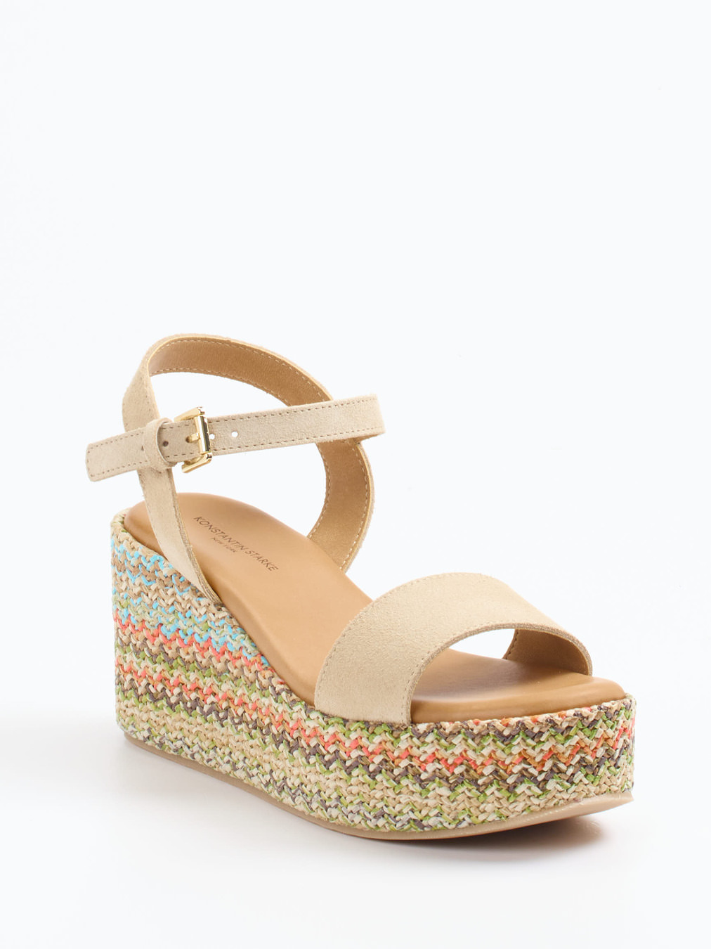 Konstantin Starke – Plateau-Sandalen aus Veloursleder beige