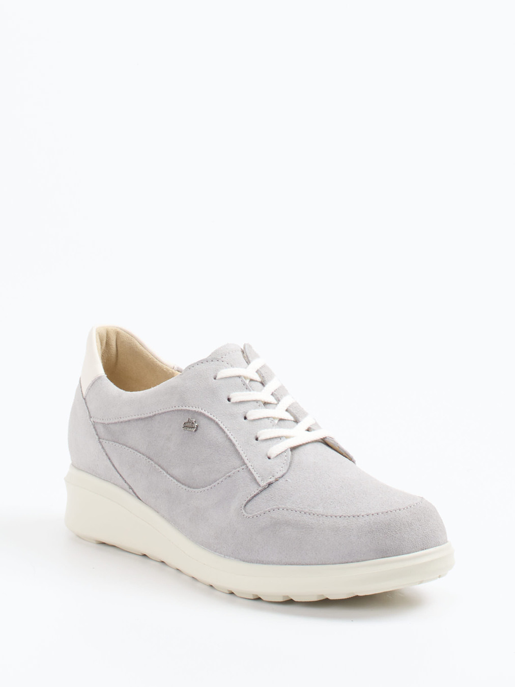 Finn Comfort – Schnürschuh aus Veloursleder hellgrau