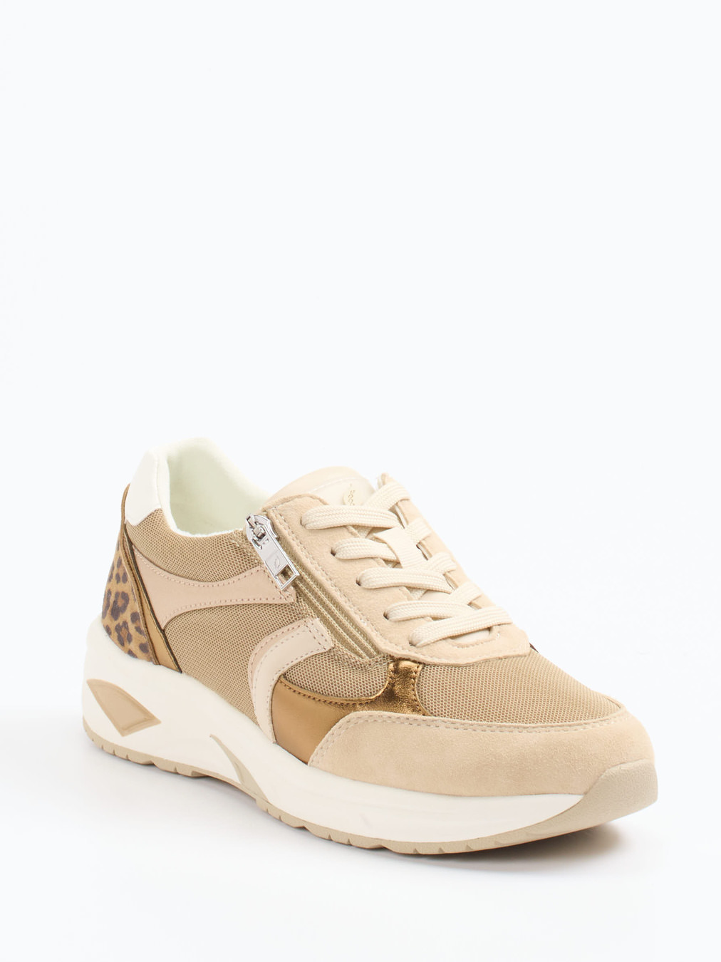 Waldläufer – Komfort-Sneaker aus Velours und Mesh beige