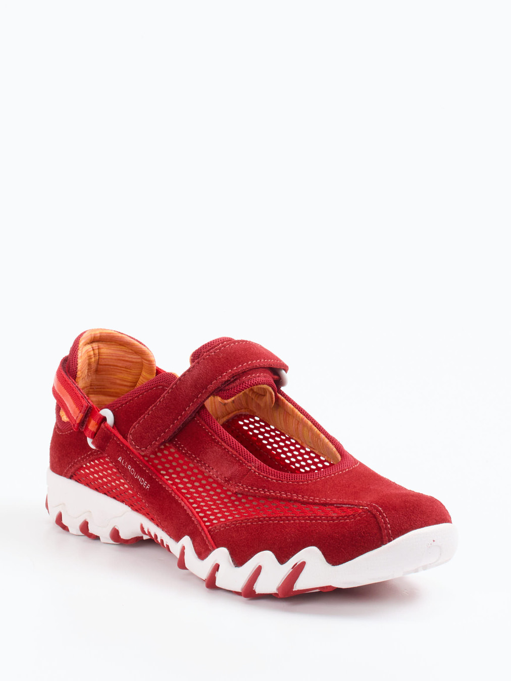 Allrounder – Mary Jane Sneaker aus Veloursleder rot