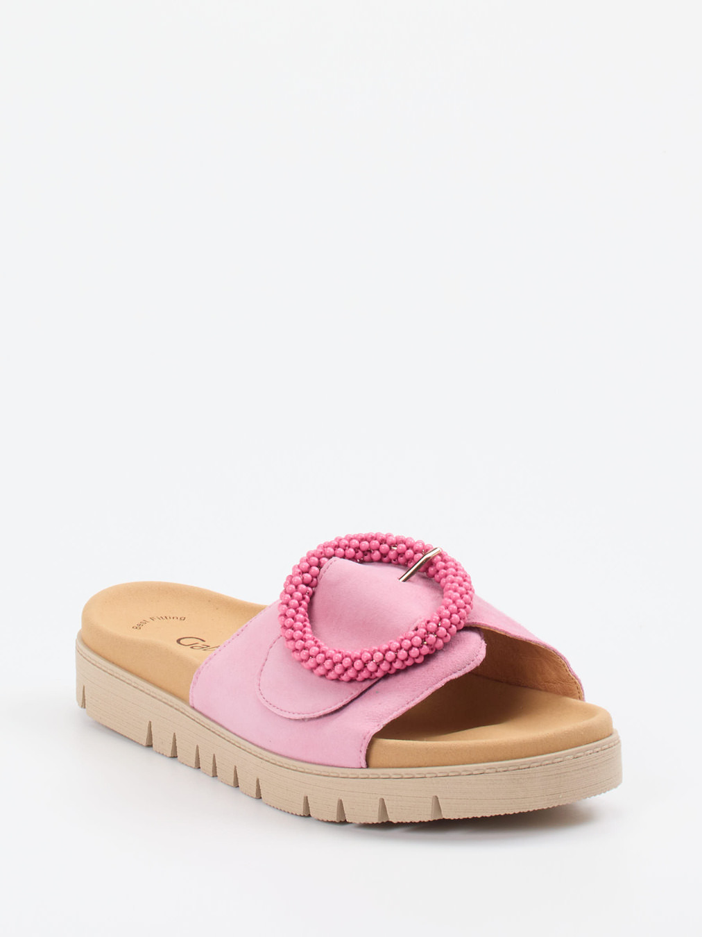 Gabor – Pantolette aus Veloursleder in Rosa