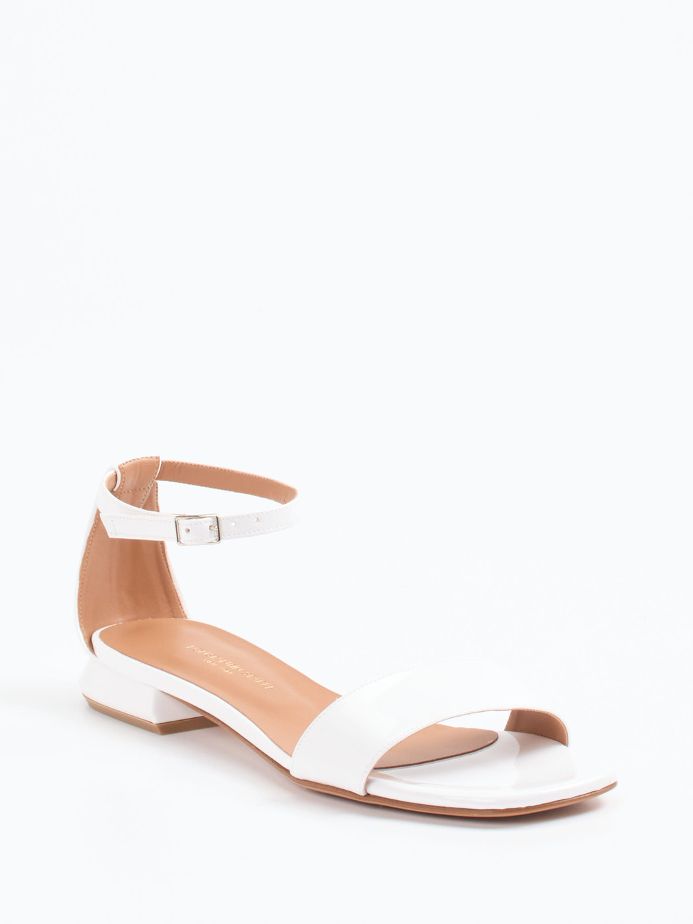 Konstantin Starke – Riemchensandalen aus Lackleder Weiß